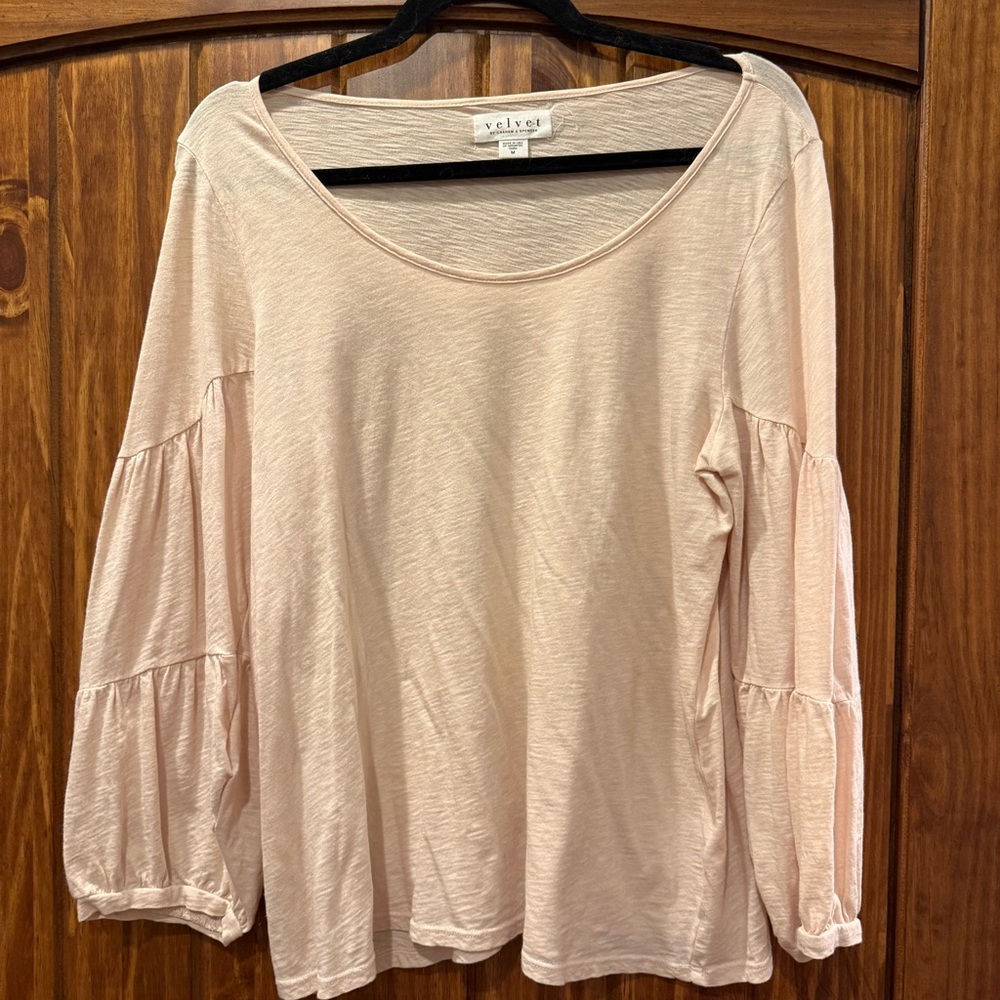 Velvet by Graham & Spencer Cream Long Sleeve Top from ANTHROPOLOGIE